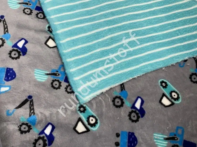 Fleece Doubleface Baumaschinen grau – Bild 2