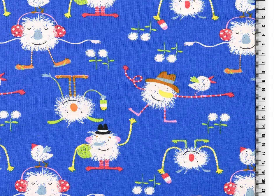 Jersey pusteblumegesicht blau
