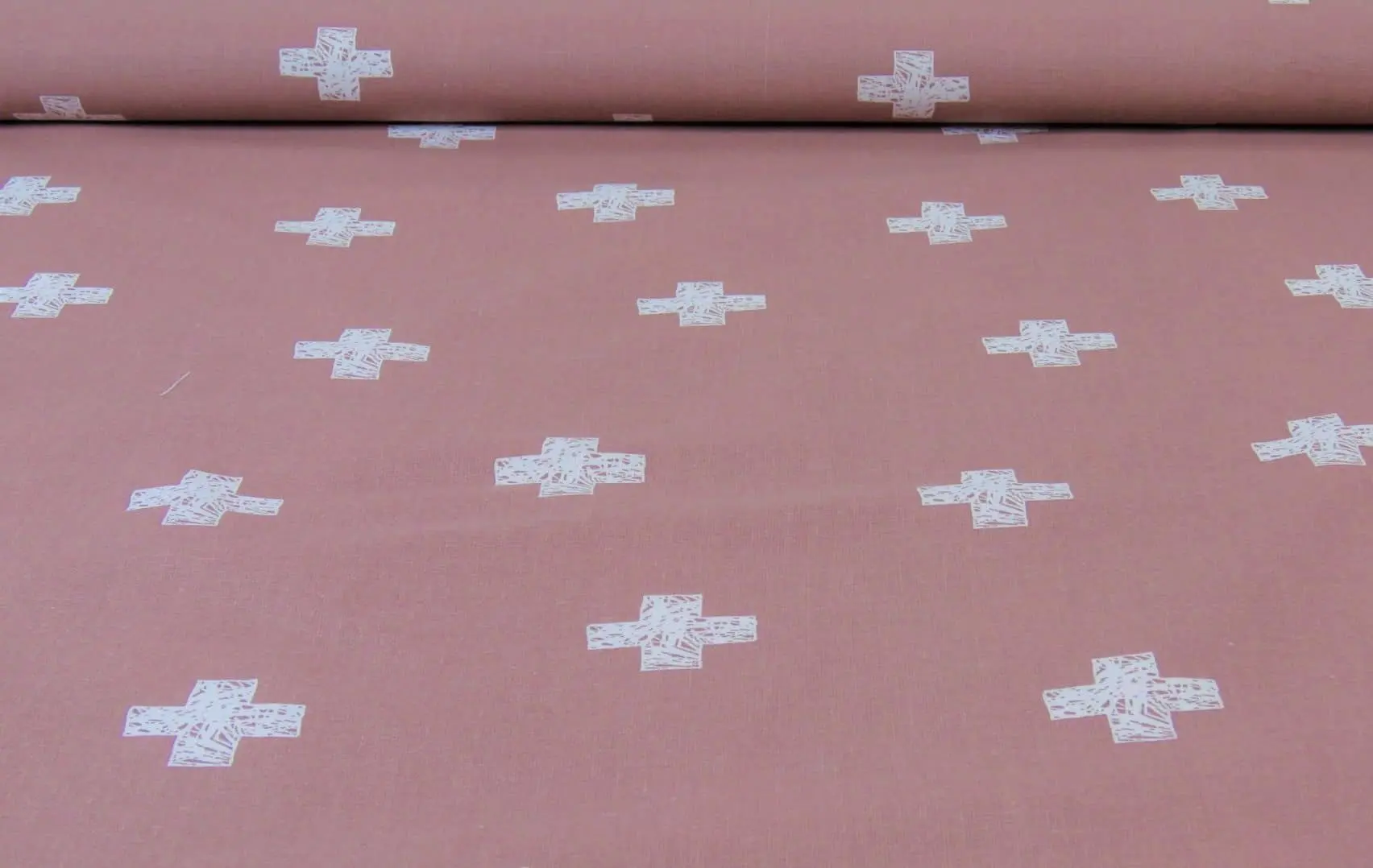 Baumwolle Poplin Kreuz Altrosa