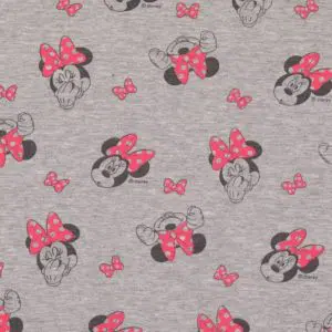 French Terry Micky Mouse lachende Minnie meliert grau