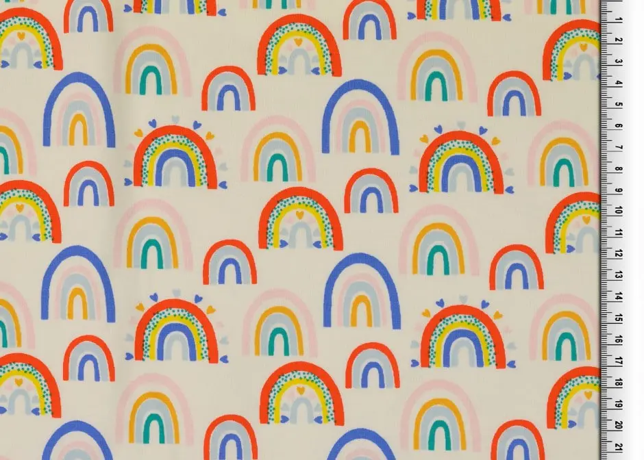 Jersey Regenbogen weiss