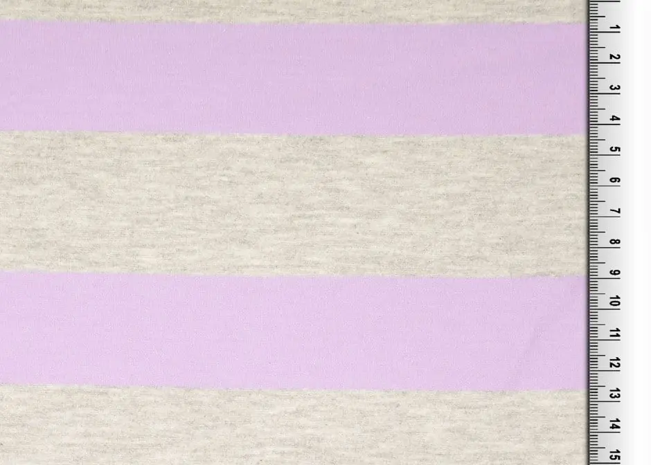 Jersey Melange Streifen grau violett