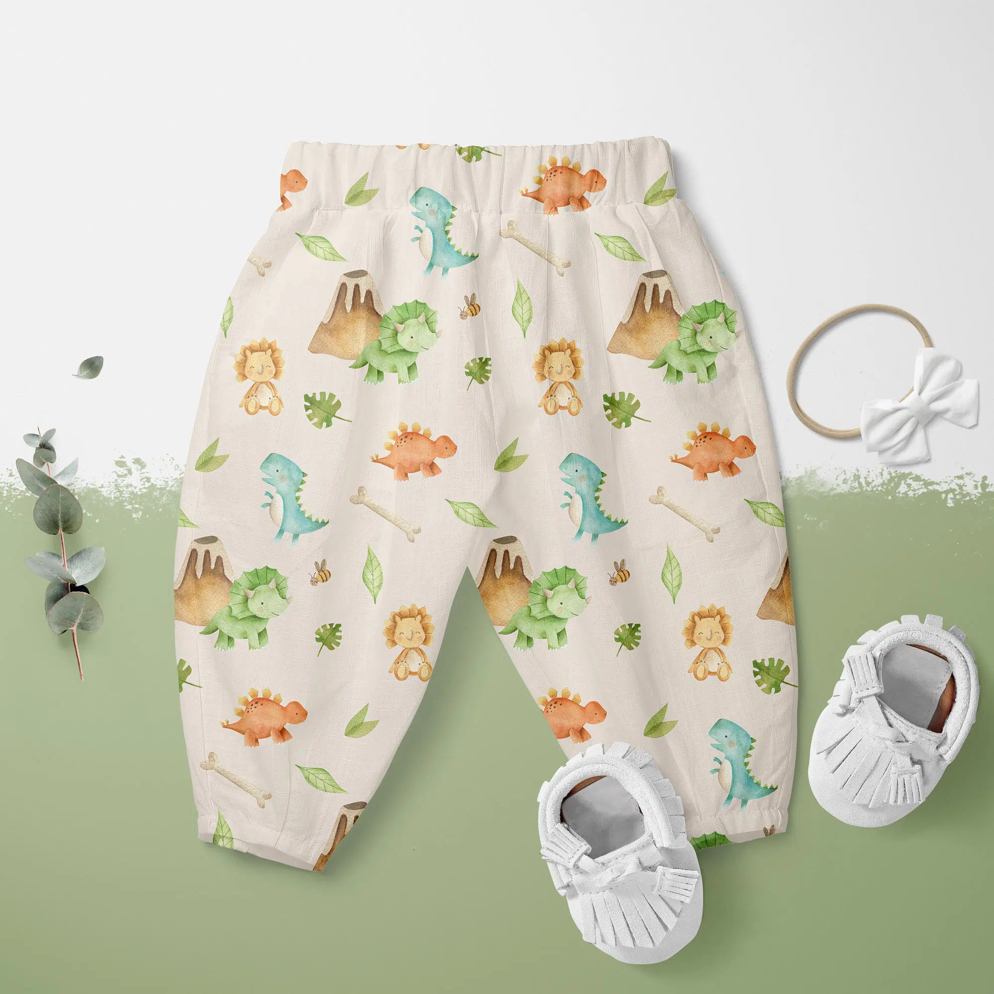 Bio Jersey Baby Dinos sand – Bild 2