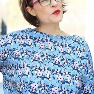 Bio Jersey Blumen indigo
