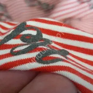 Jersey Puff-Print Hallo Ciao rot auf weiss