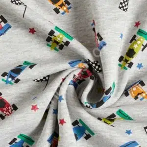 Alpenfleece Rennwagen grau