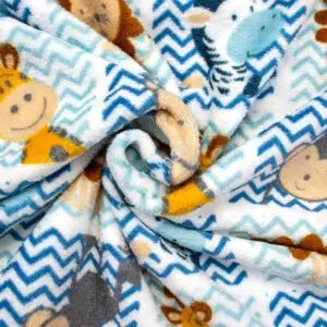 Fleece Doubleface Zoo blau