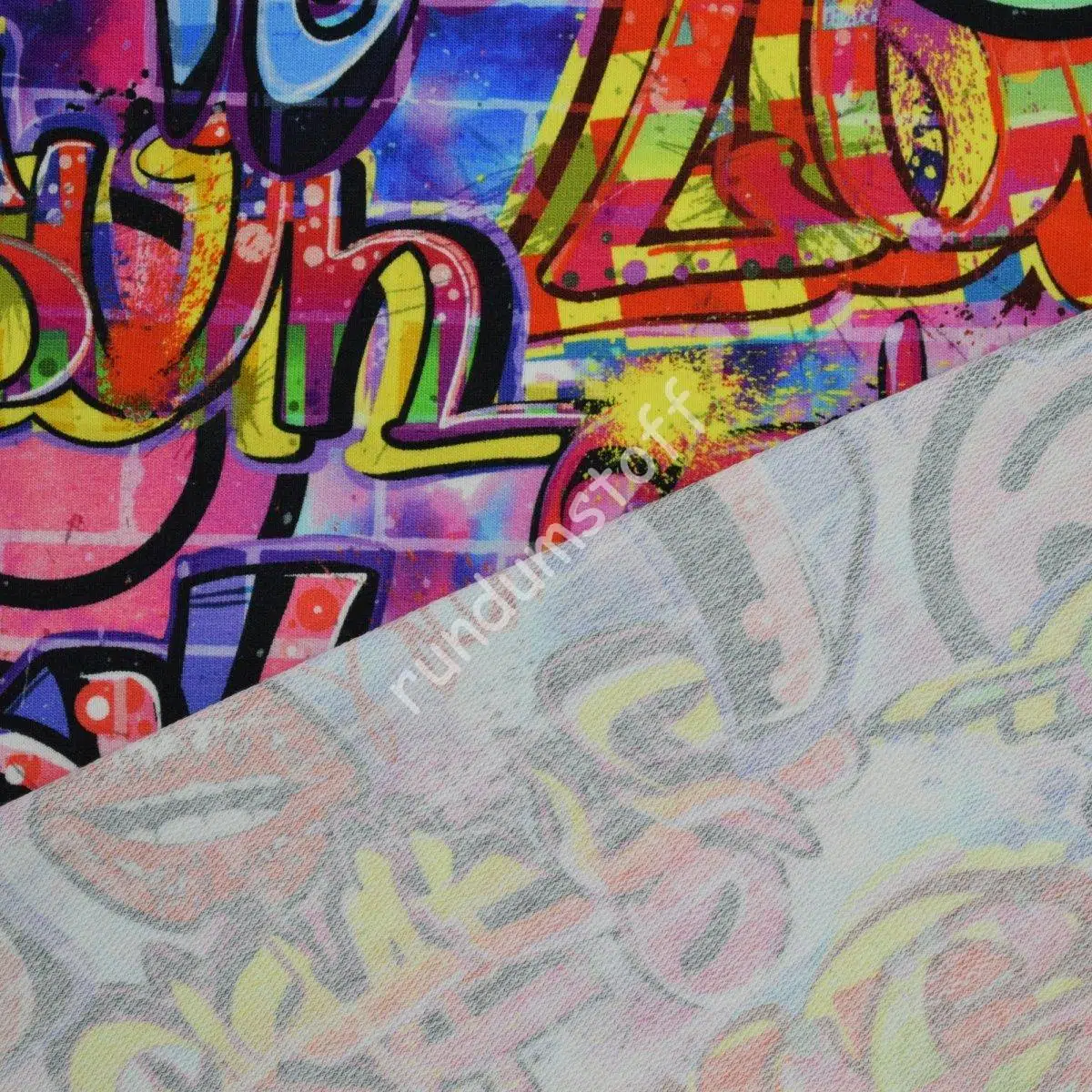 French Terry Graffiti love bunt – Bild 3