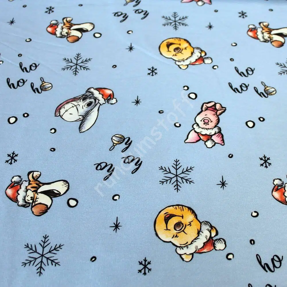 French Terry Winnie Pooh angeraut blau