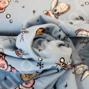 French Terry Winnie Pooh angeraut blau