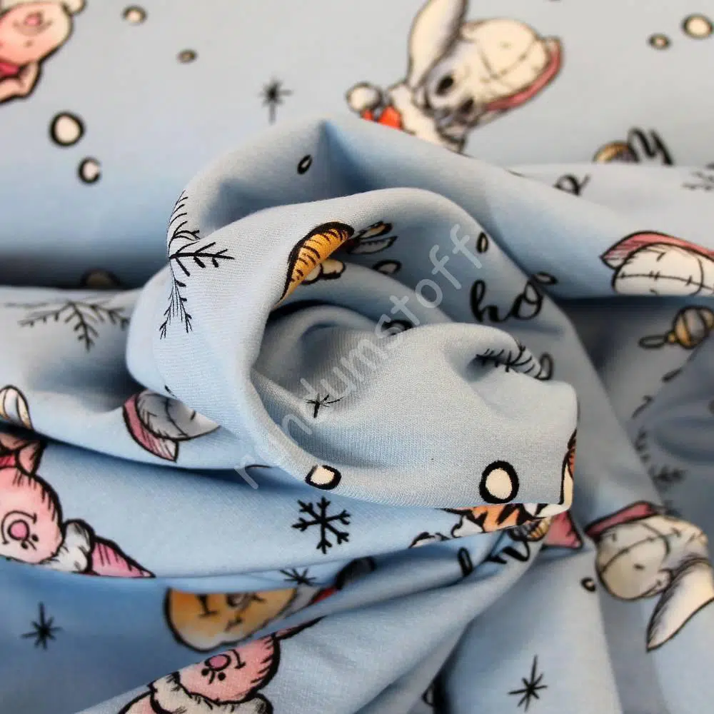 French Terry Winnie Pooh angeraut blau – Bild 2