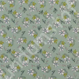 French Terry liebliche Blumen mintgrün