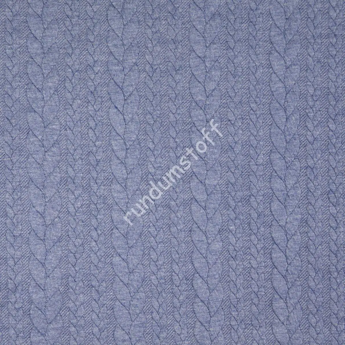 Jacquard Jersey Zopfstrick Jeansblau