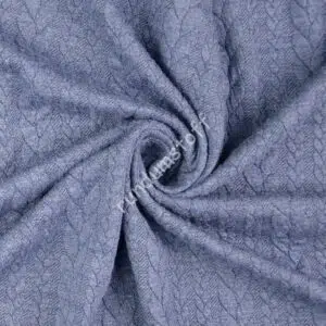 Jacquard Jersey Zopfstrick Jeansblau