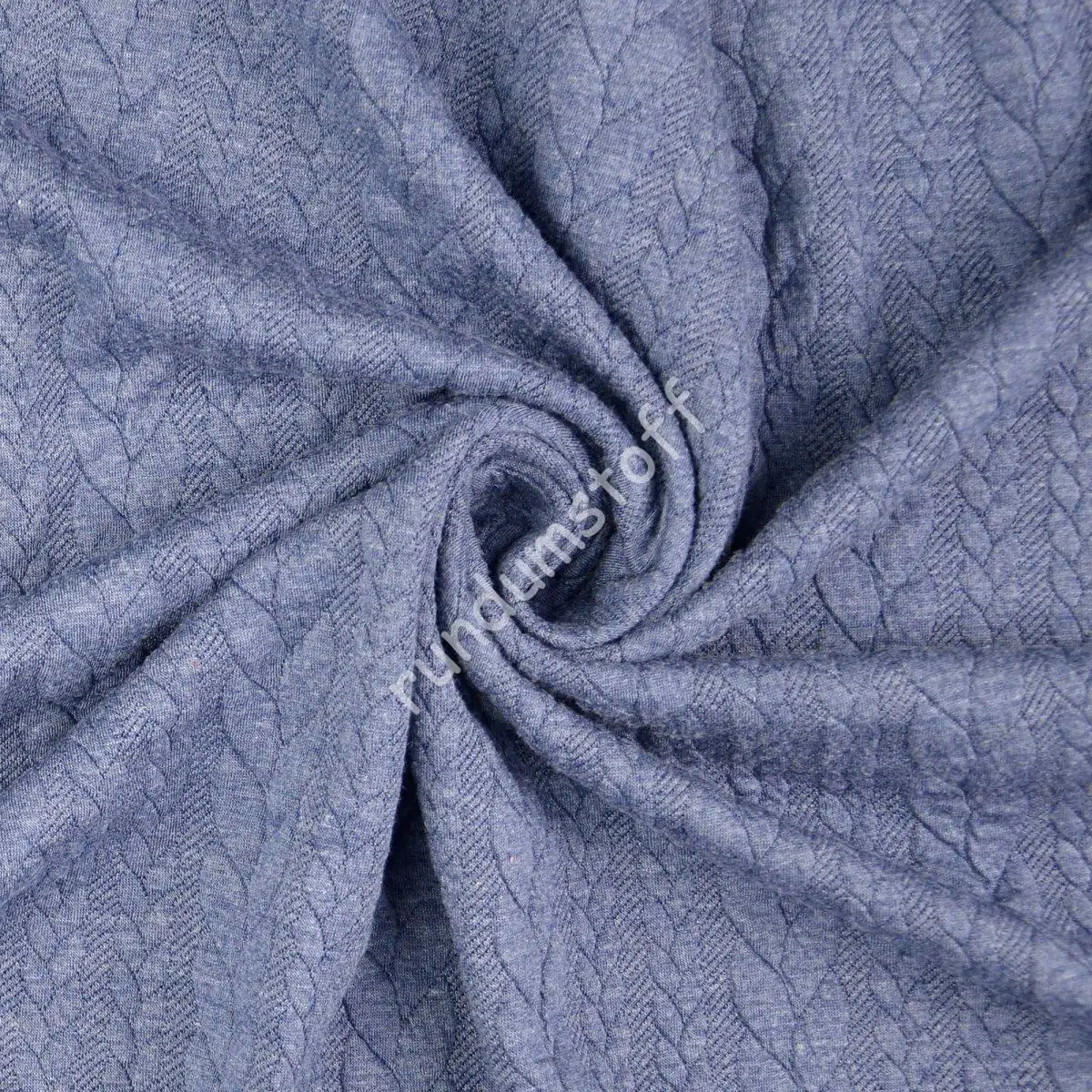 Jacquard Jersey Zopfstrick Jeansblau – Bild 2