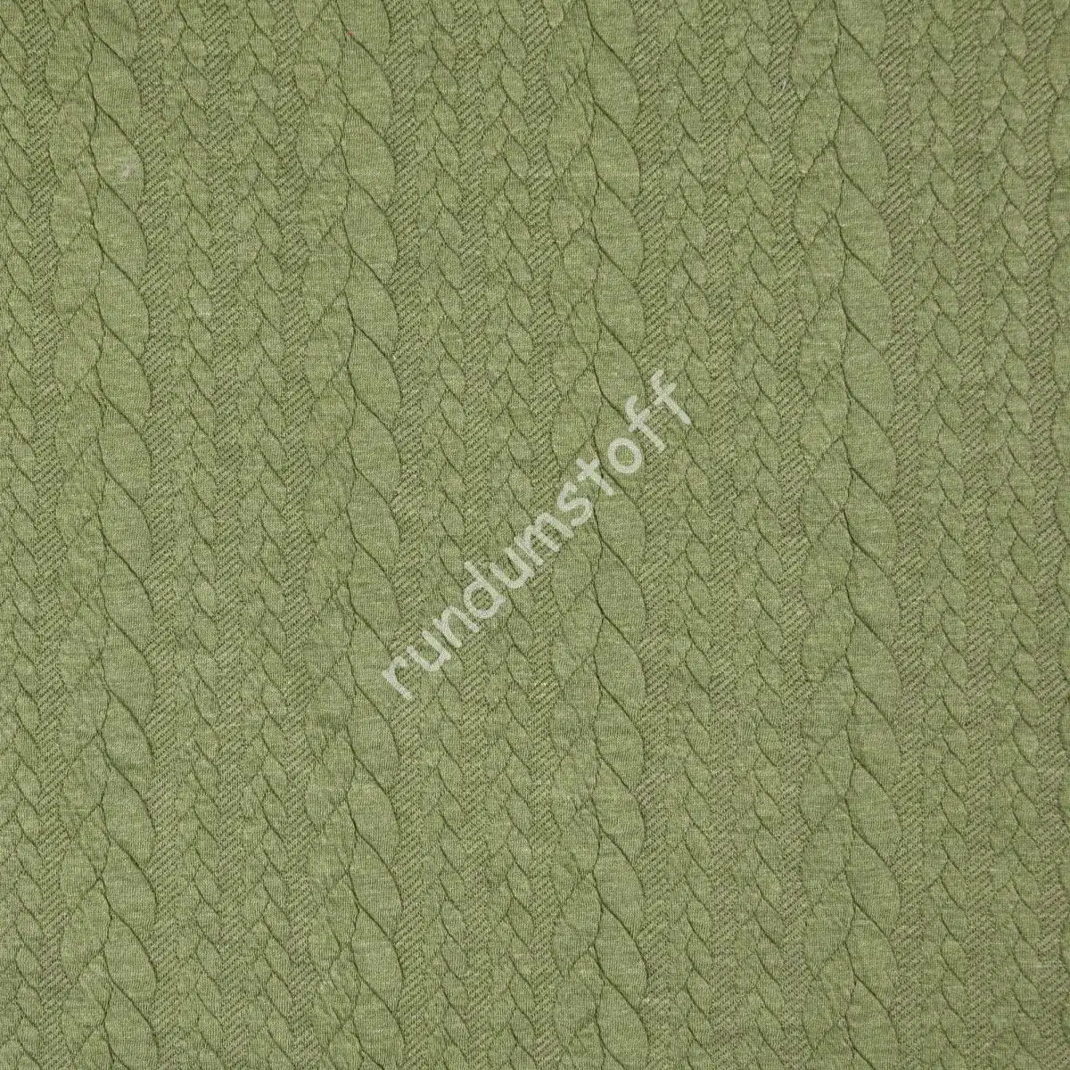 Jacquard Jersey Zopfstrick olive