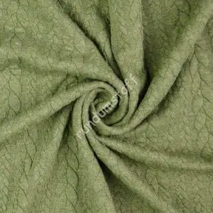 Jacquard Jersey Zopfstrick olive