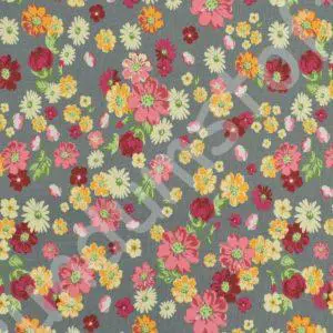 Jersey Blumen grau