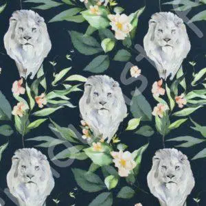 Jersey Löwe mit Blumen marineblau