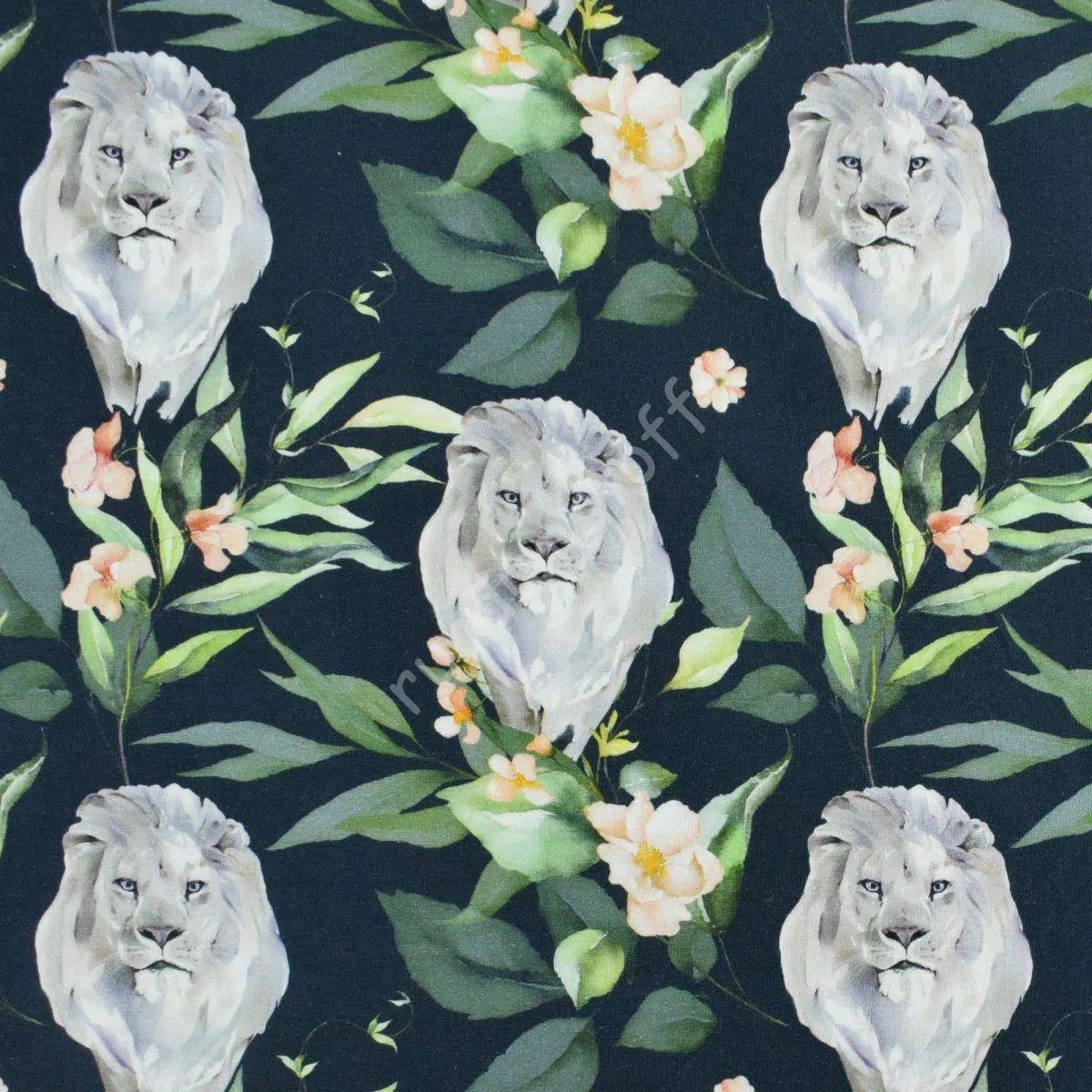 Jersey Löwe mit Blumen marineblau