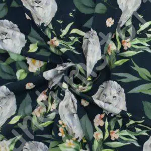 Jersey Löwe mit Blumen marineblau