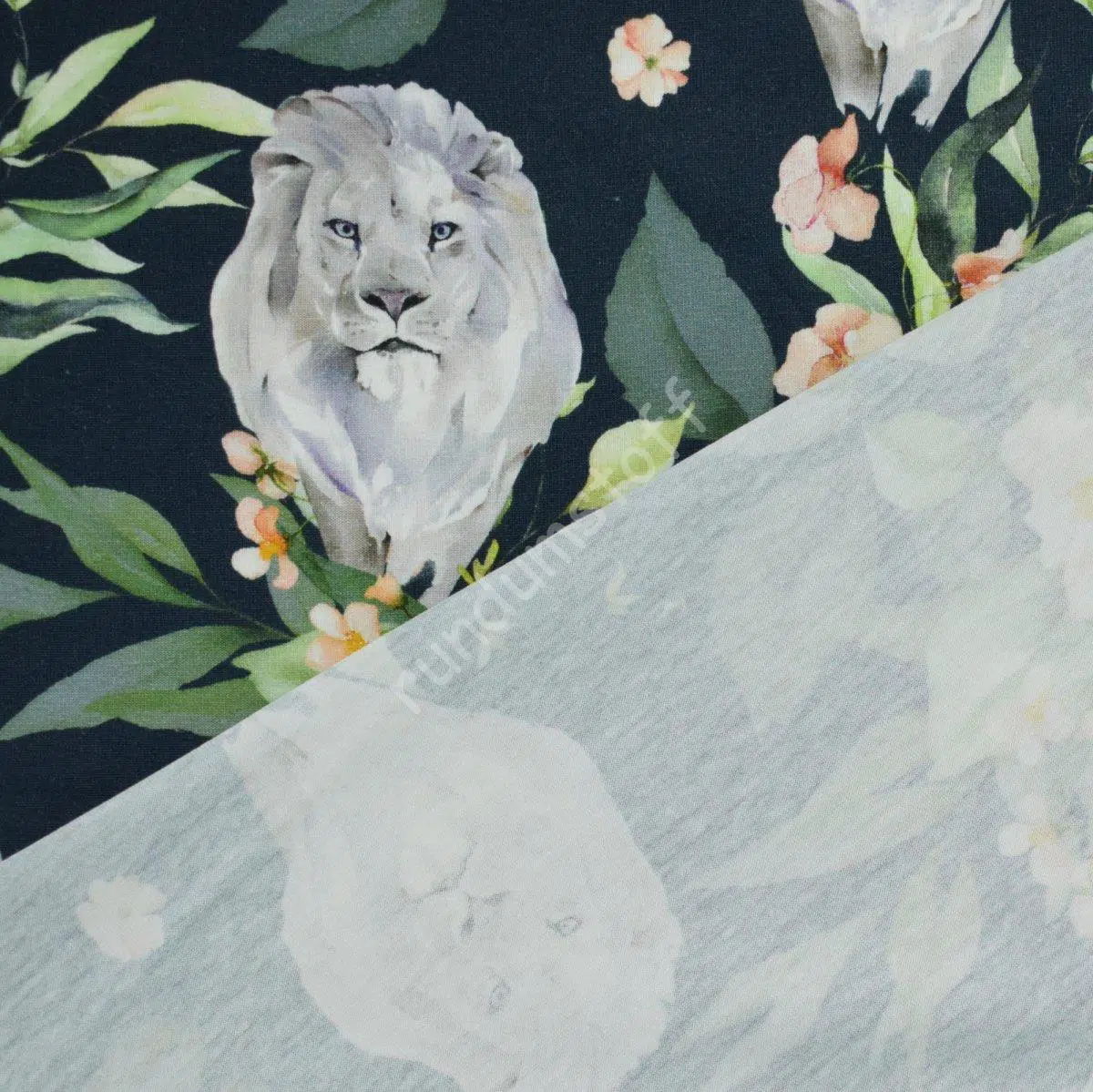 Jersey Löwe mit Blumen marineblau – Bild 3