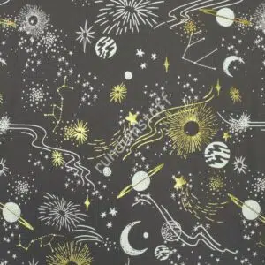 Jersey leuchtende Galaxie Glitterfolie dunkelgrau
