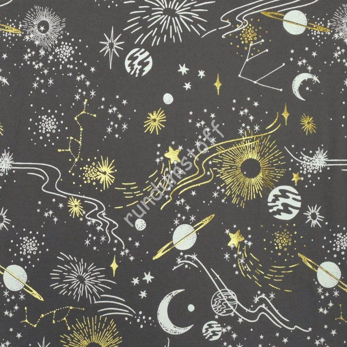 Jersey leuchtende Galaxie Glitterfolie dunkelgrau