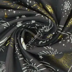 Jersey leuchtende Galaxie Glitterfolie dunkelgrau