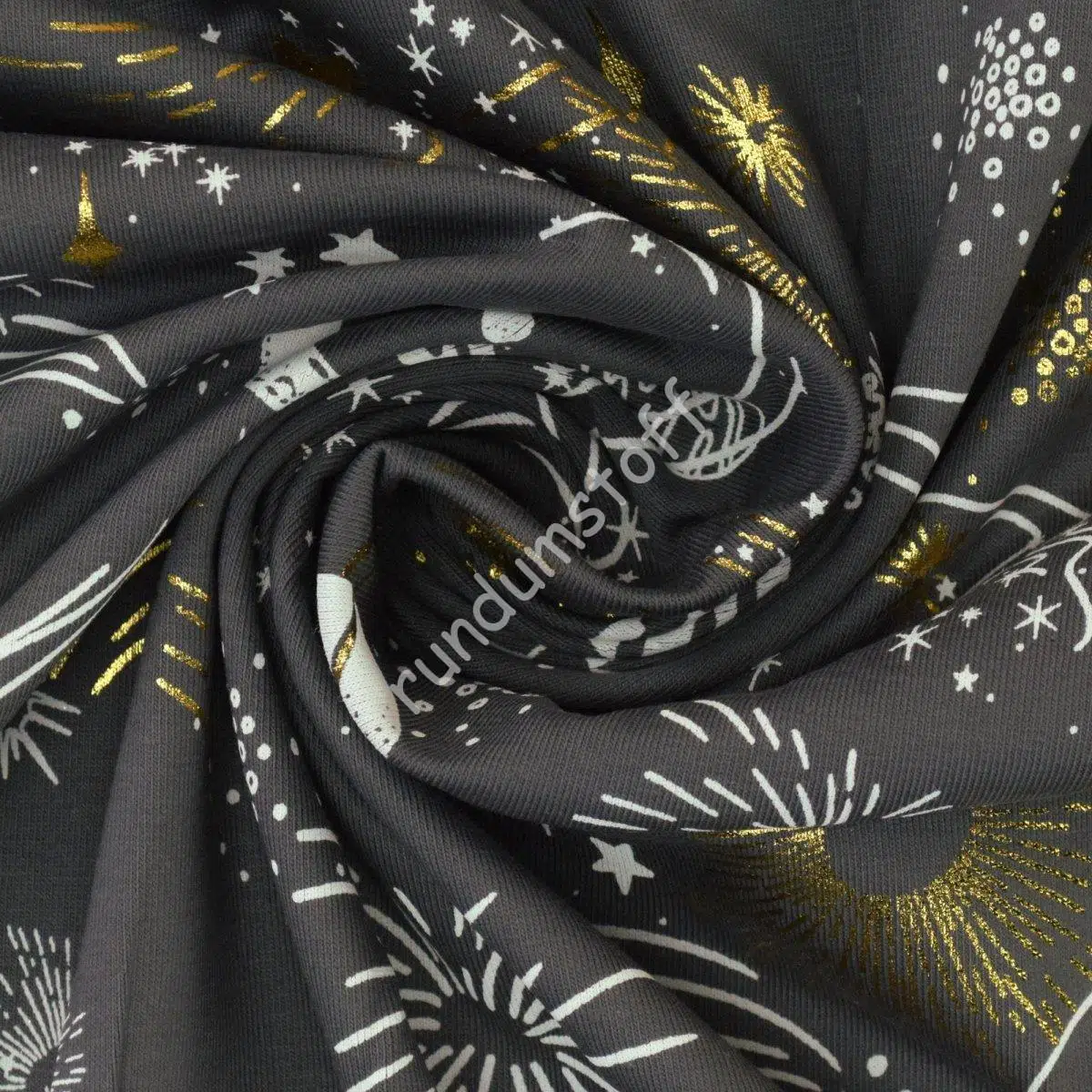 Jersey leuchtende Galaxie Glitterfolie dunkelgrau – Bild 2