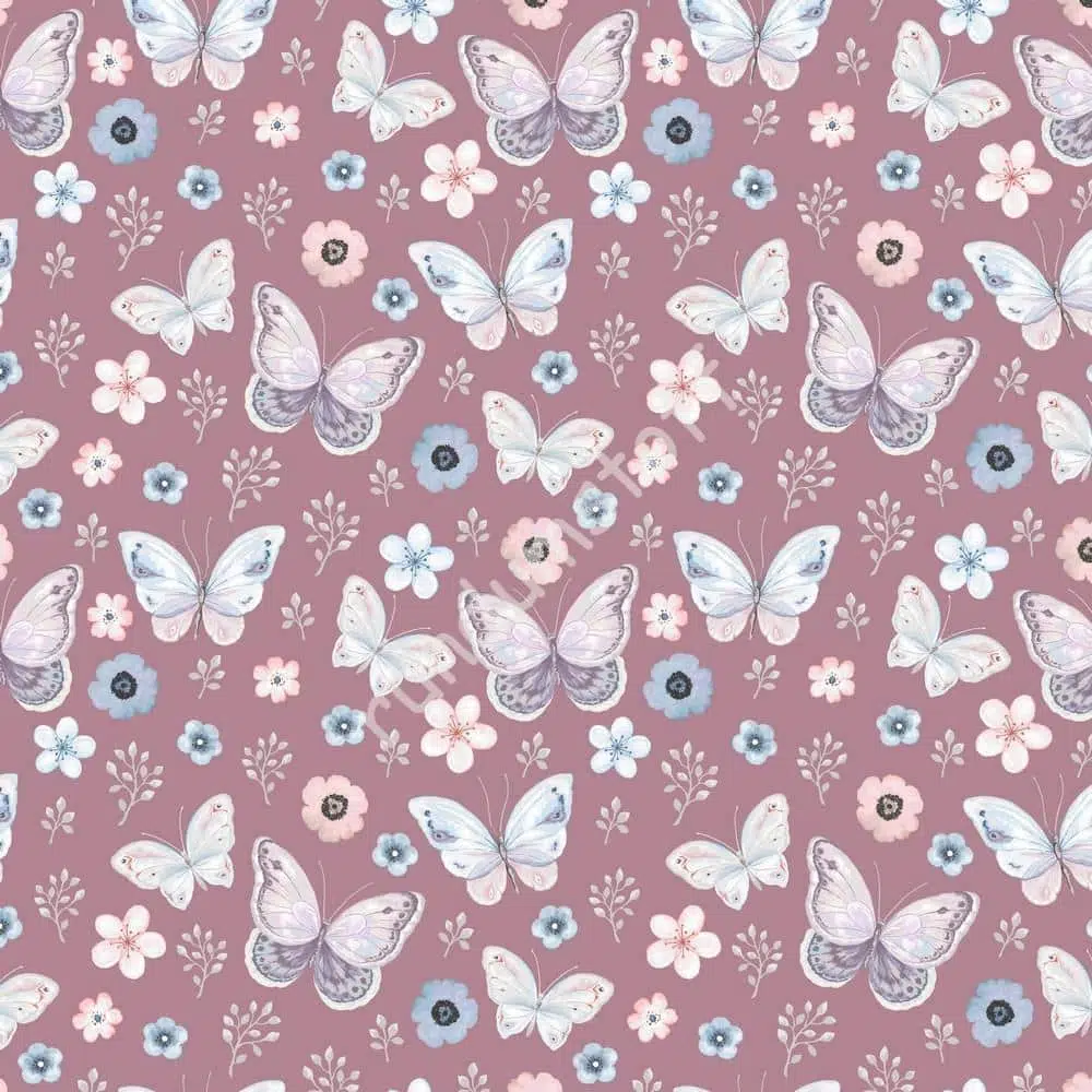 Bio Jersey Schmetterlinge auf mauve