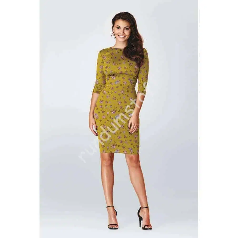 Viskose Jersey Blumen auf ocker – Bild 2