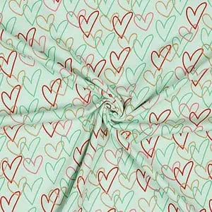 Jersey Herzen glitzer mint