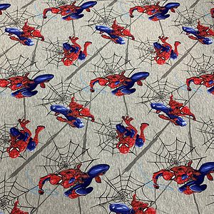French Terry Spiderman grau melange