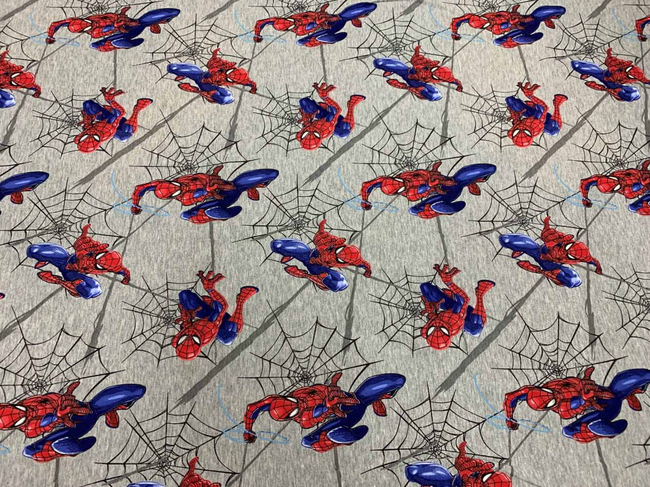 French Terry Spiderman grau melange