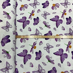 Jersey Schmetterlinge & Blumen pink