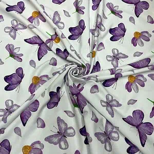 Jersey Schmetterlinge & Blumen pink
