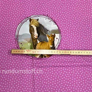 Jersey Pferdefreunde Panel Horse Life grün/rosa