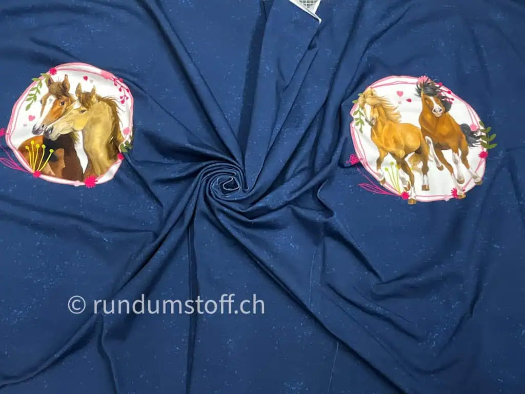 Jersey Pferdefreunde Panel Galopp-Duo dunkelblau – Bild 2