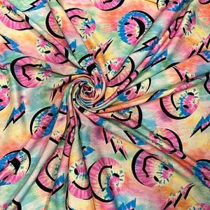Jersey Batik Smileys mehrfarbig