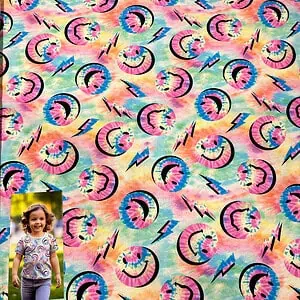 Jersey Batik Smileys mehrfarbig