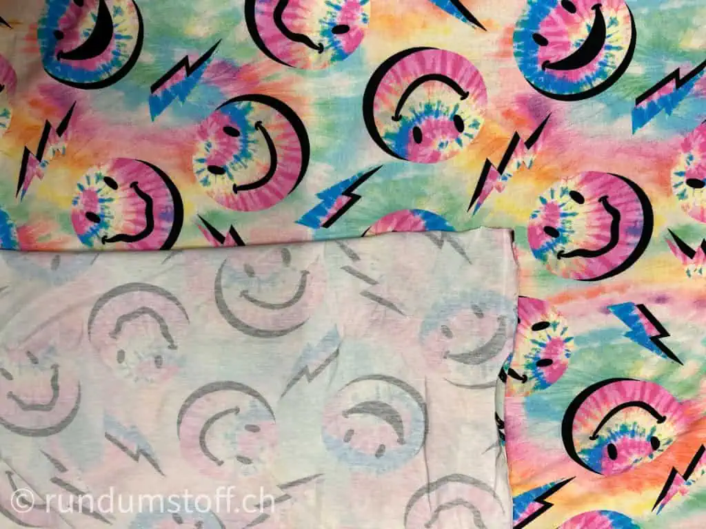 Jersey Batik Smileys mehrfarbig – Bild 3