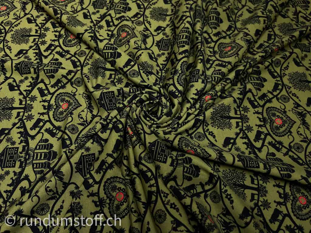 Jersey neu Scherenschnitt olive – Bild 3
