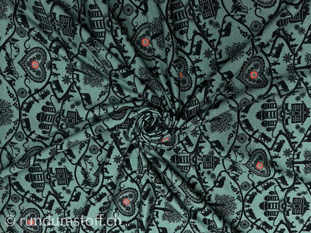 Jersey neu Scherenschnitt dark mint – Bild 2