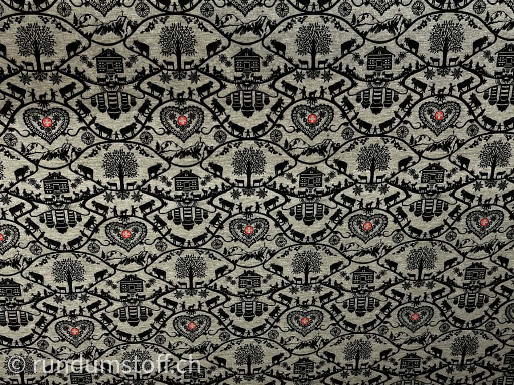 Jersey neu Scherenschnitt grey melieret