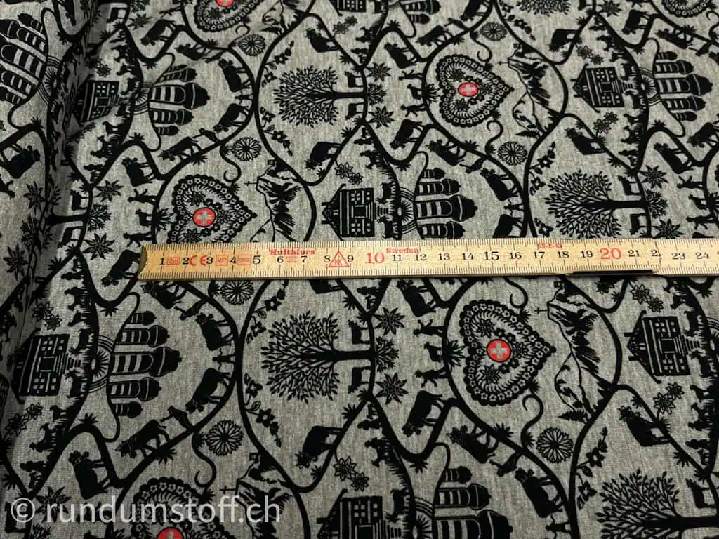 Jersey neu Scherenschnitt grey melieret – Bild 3