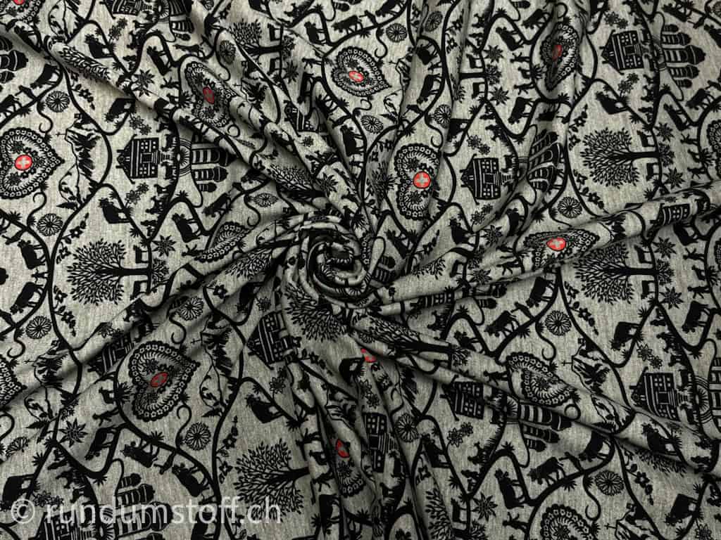 Jersey neu Scherenschnitt grey melieret – Bild 2