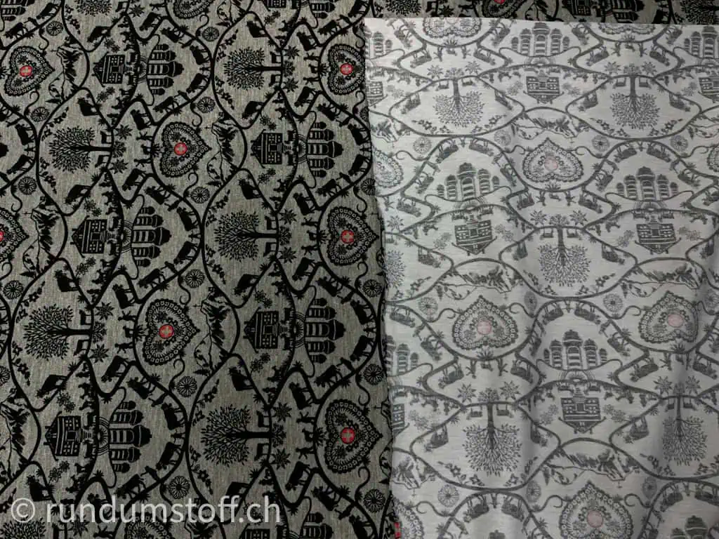 Jersey neu Scherenschnitt grey melieret – Bild 4